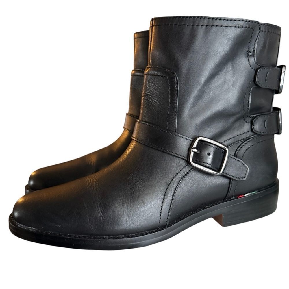 Franco Sarto Women's Prina Block Heel Moto Ankle Boots Black Leather Size 8 - Picture 11 of 12